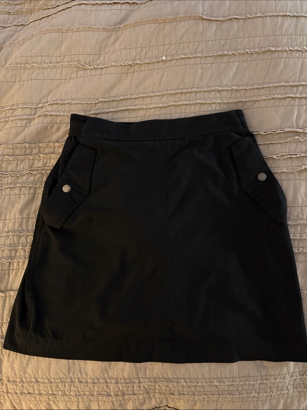Athleta Black A-Line Skort with Snap-Flap Pockets